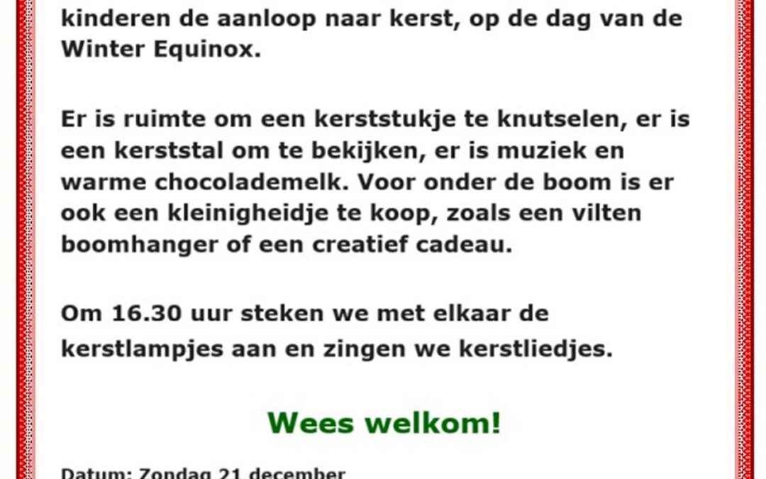 Kinderkerstfeest bij Stichting Ecoring Haarlem